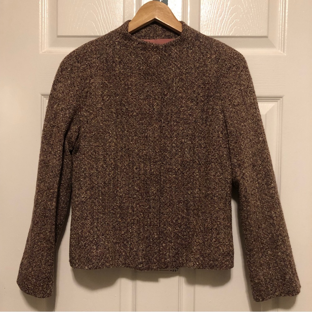 Philippe Adec crew  neck tweed jacket.  Size 10 sold sold sold
